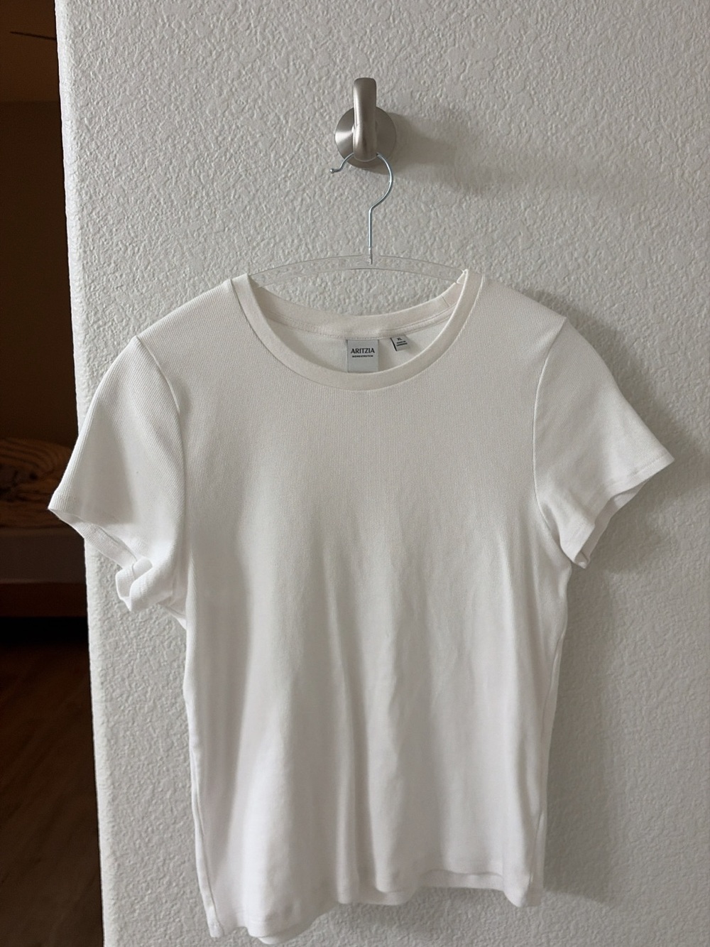 Aritzia HomeStretch™ Rib Crew T-Shirt — White 🤍